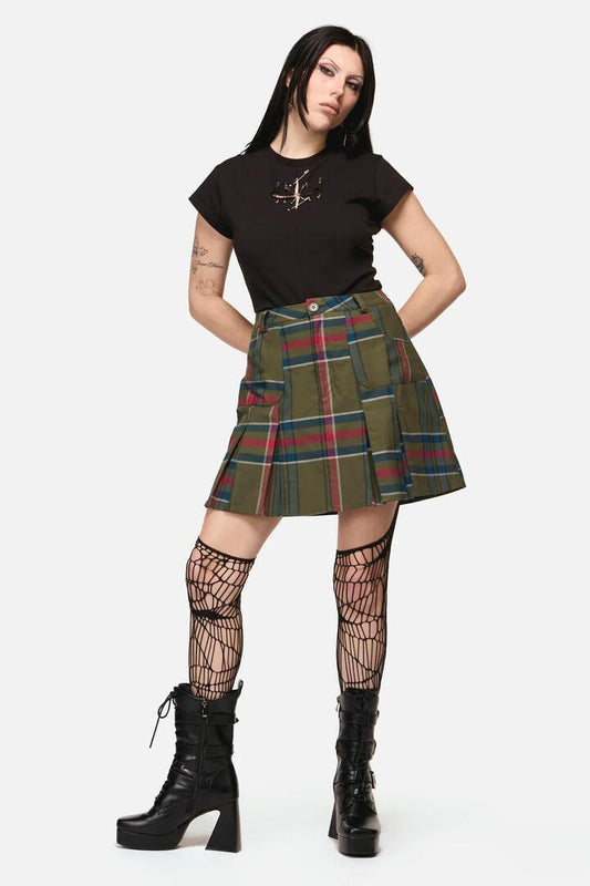 Image of a model wearing Skirts. Productname: Harbinger Goth Skort in Multi colour by brand - Black Friday