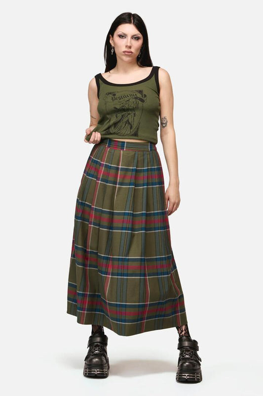 Image of a model wearing Skirts. Productname: Harbinger Goth Skirt in Multi colour by brand - Black Friday