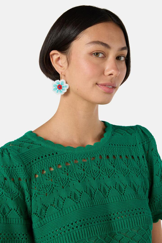 Image of Earrings. Productname: Little Flower Beaded Earrings in Multi colour by brand - Gorman