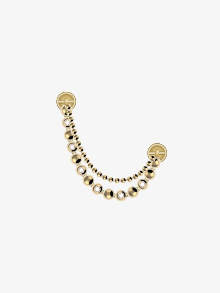 Image of Jewelry. Productname: Jibbitz Gold and Crystal Double Chain ONE SIZE Multi in Multi colour by brand - Jibbitz