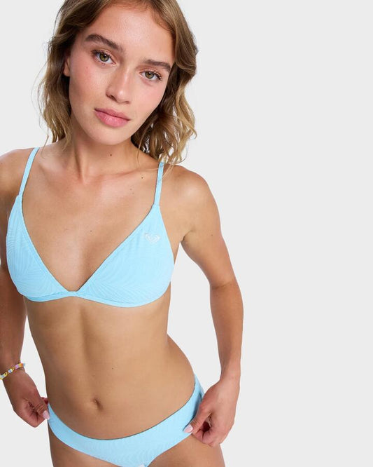 Image of Swimwear. Productname: roxy Womens Roxy Palm Dream Fixed Tri Bikini Top Tanager Turquoise - in Tanager Turquoise colour by brand - Roxy