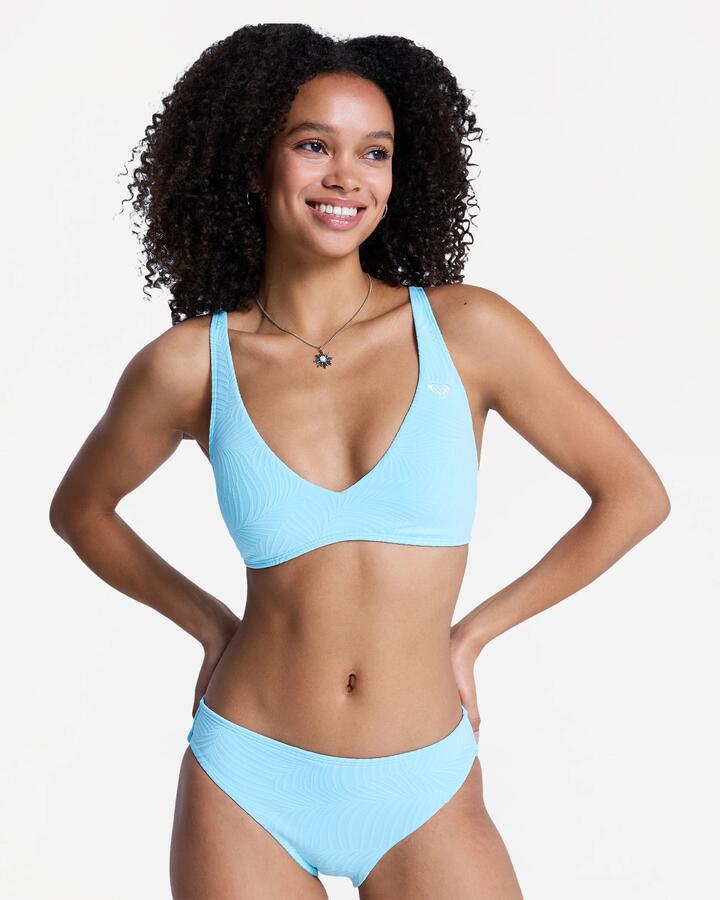Image of Swimwear. Productname: roxy Womens Roxy Palm Dream Elongated Tri Bikini Top Tanager Turquoise - in Tanager Turquoise colour by brand - Roxy