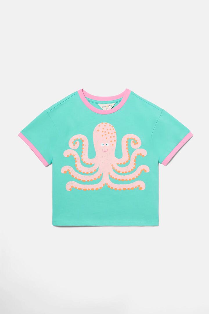 Image of a model wearing Tops. Productname: Octopus Kids T-shirt in Multi colour by brand - Gorman