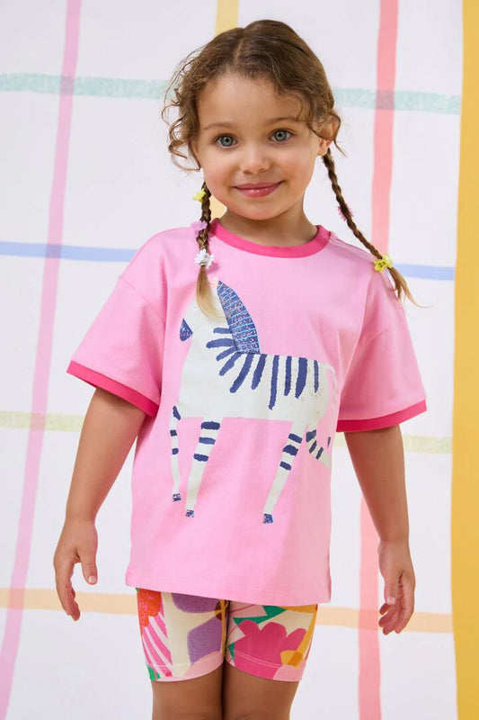 Image of a model wearing Tops. Productname: Zebra Kids T-Shirt in Pink colour by brand - Gorman