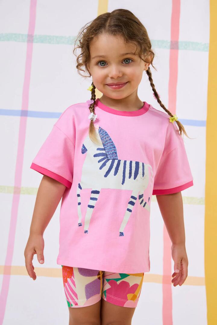 Image of T-Shirts. Product name - Zebra Kids T-Shirt in Pink colour by brand - Gorman