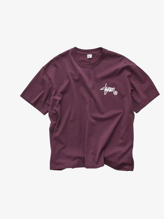 Image of T-Shirts. Productname: S-Double Shawn Script Ss Tee in Bordeaux colour by brand - S-Double