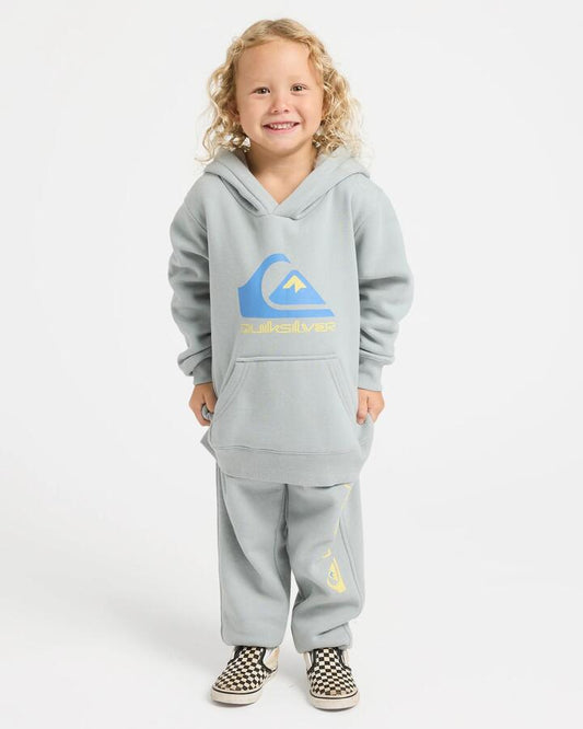 Image of a model wearing Pants. Productname: quiksilver Boys 2-7 Screen Trackpants Quarry - in Quarry colour by brand - Quiksilver