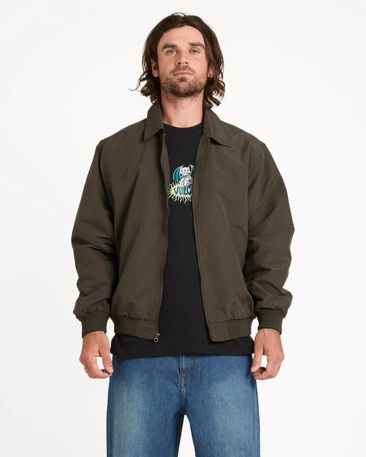 Image of Coats & Jackets. Product name - Volcom Mens Likurtis Casual Jacket Rinsed Black in Rinsed Black colour by brand - Volcom