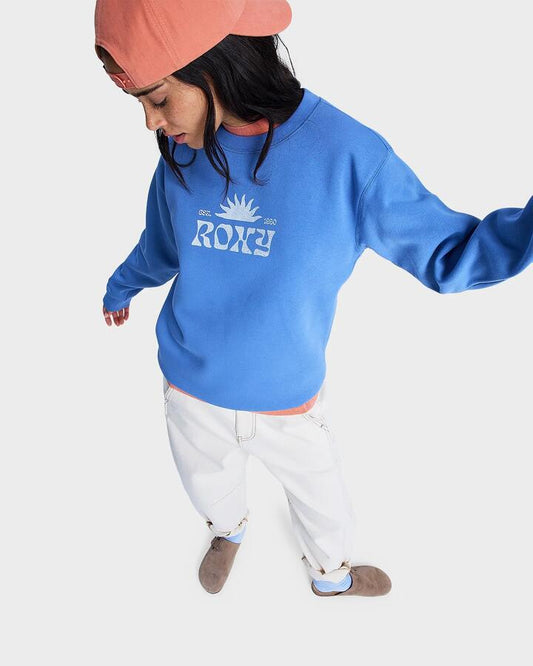 Image of Accessories. Productname: roxy Womens Surf Stoked Crew Neck Dutch Blue - in Dutch Blue colour by brand - Roxy