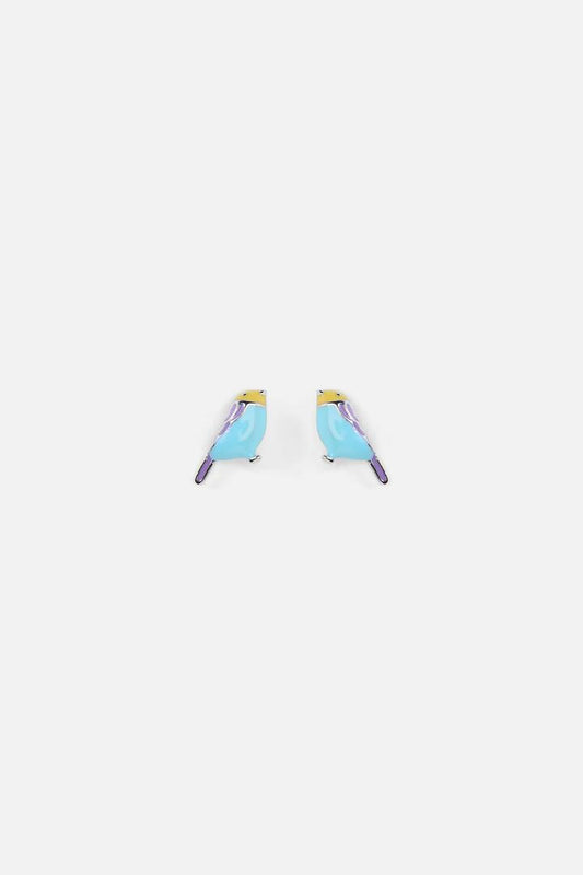 Image of Earrings. Productname: Small Bird Stud Earrings in Blue colour by brand - Princess Highway