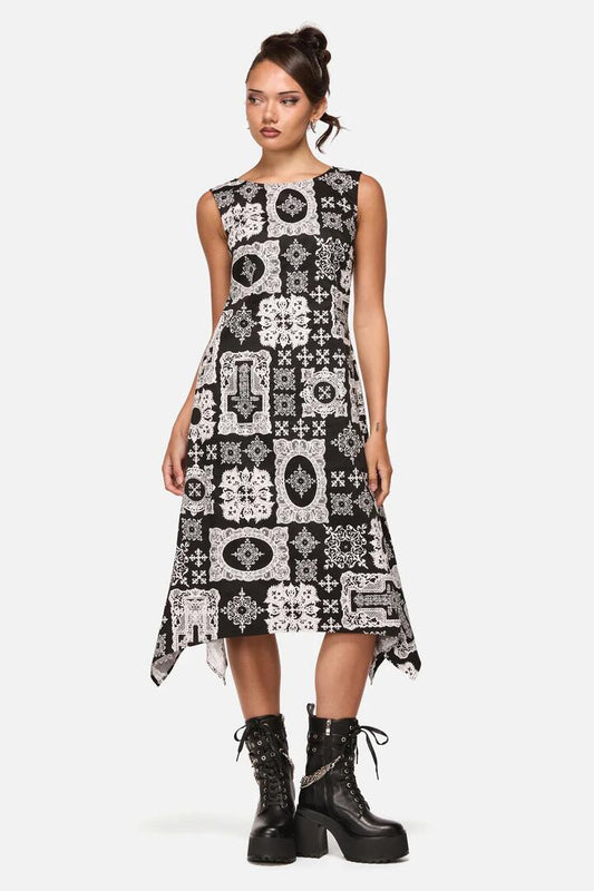 Image of Dresses. Productname: Crossed Midi Dress in Black White colour by brand - Black Friday