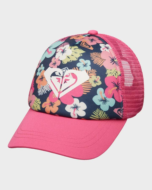 Image of Hats. Productname: roxy Girls 2-6 Sweet Emotions Cap Mood Indigo Morning Flowers Tw - in Mood Indigo Morning Flowers Tw colour by brand - Roxy