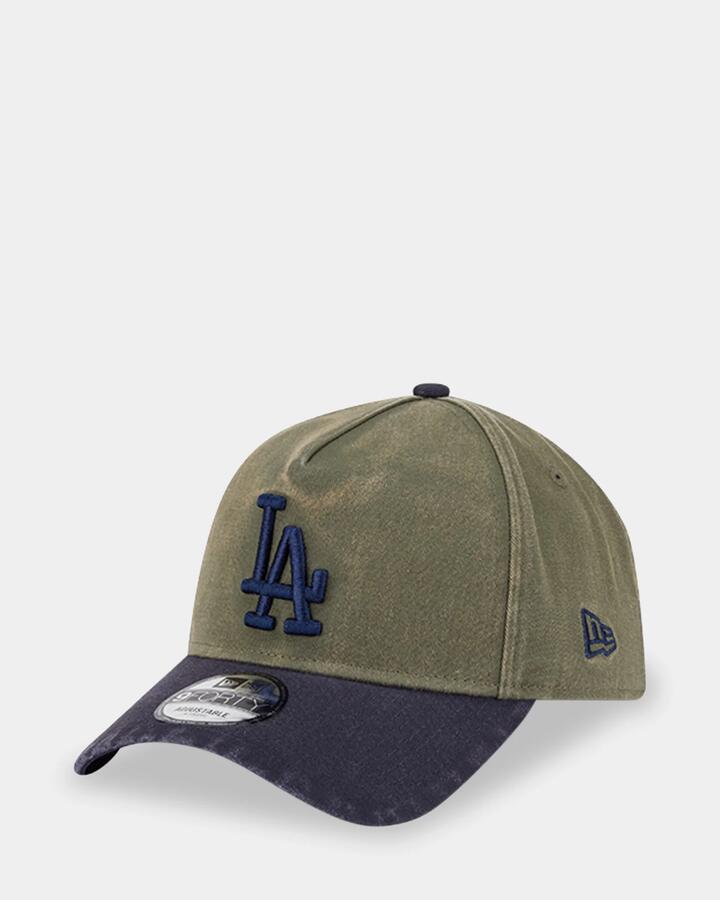 Image of Hats. Product name - New Era 9Forty A-Frame Los Angeles Dodgers Cap Green in Green colour by brand - New Era
