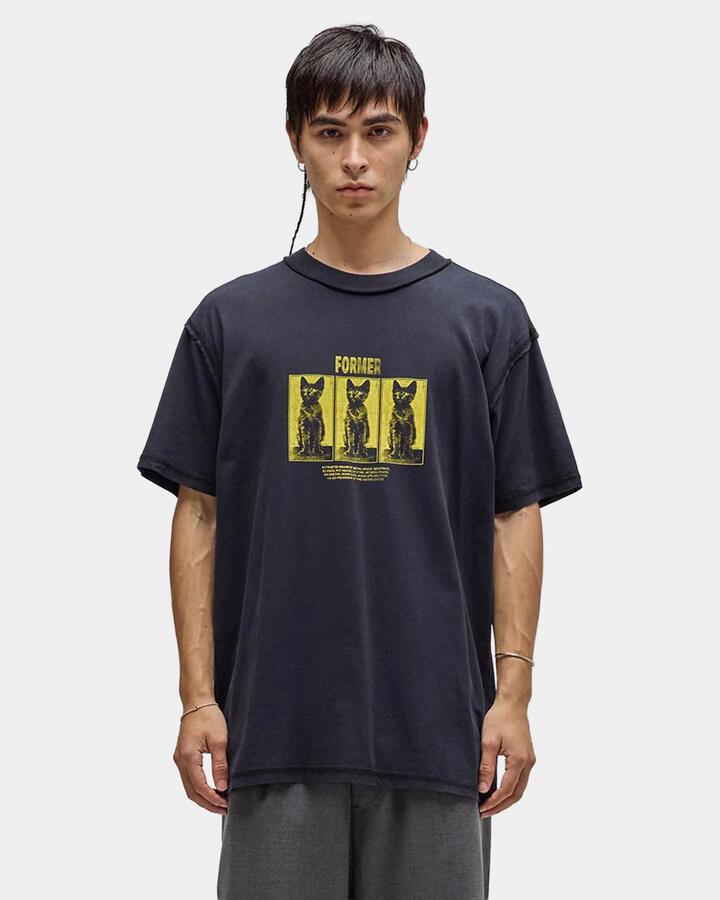Image of T-Shirts. Product name - Former Mens Vet T-Shirt Washed Black in Washed Black colour by brand - Former