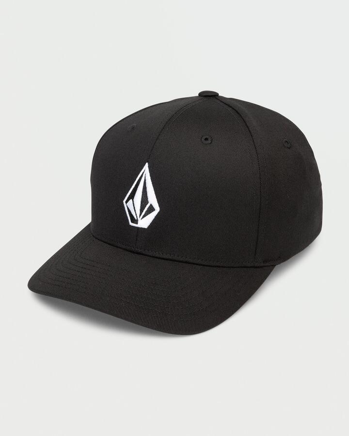 Image of Hats. Product name - Volcom Mens Full Stone Flexfit Cap Black in Black colour by brand - Volcom