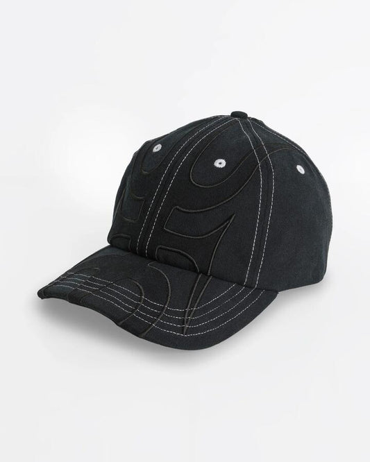 Image of Hats. Productname: quiksilver Mens Drifter 6 Panel Mercury Trident Cap Black - in Black colour by brand - Quiksilver