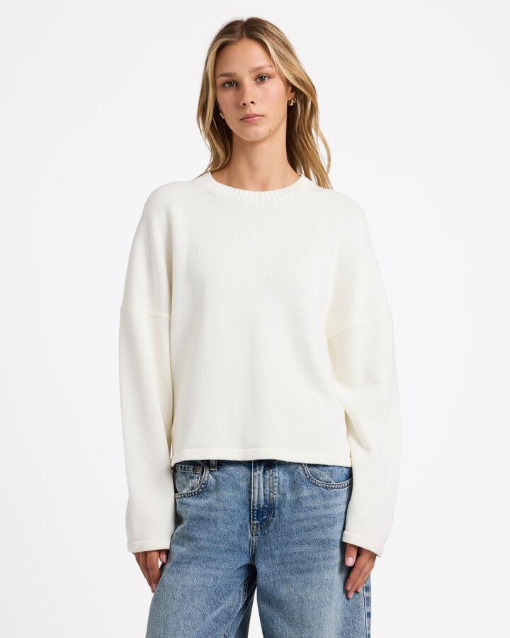 Image of Accessories. Productname: rvca Womens Ivy Crew Neck Vintage White - in Vintage White colour by brand - Rvca