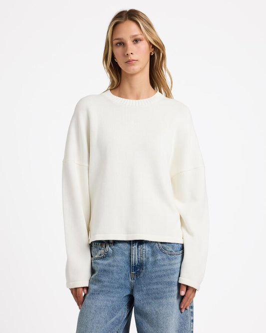 Image of Accessories. Productname: rvca Womens Ivy Crew Neck Vintage White - in Vintage White colour by brand - Rvca