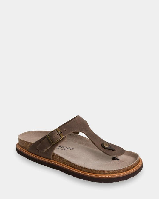 Image of Sandals. Productname: Genuins Rosas Leather Thongs Stone - in Stone colour by brand - Genuins