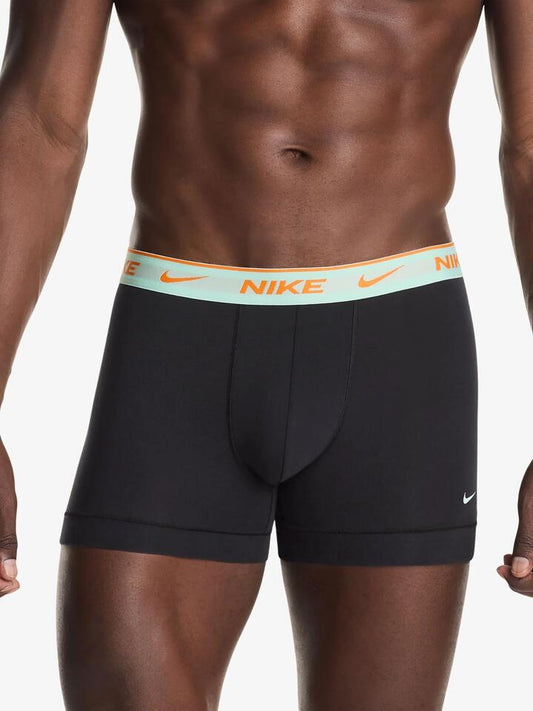 Image of Lingerie. Productname: Nike Underwear Men's Underwear Everyday Cotton Stretch Trunks (3 Pack) in Black/Green/Blue/Grey colour by brand - Nike Underwear