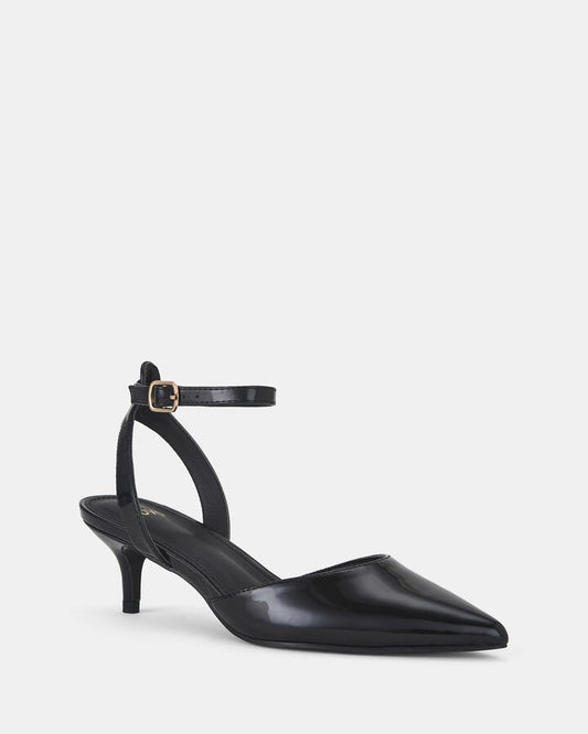 Image of Shoes. Productname: Ingerid: Black Patent - Women's Court - Low Heel in Black colour by brand - Novo