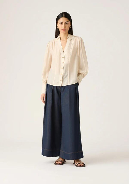 Image of Blouses. Productname: Astra Blouse in Pearl colour by brand - MOS The Label