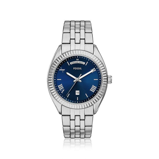 Image of Watches. Productname: Fossil Campbell Silver Tone Watch FS6140 in Watch colour by brand - Bevilles