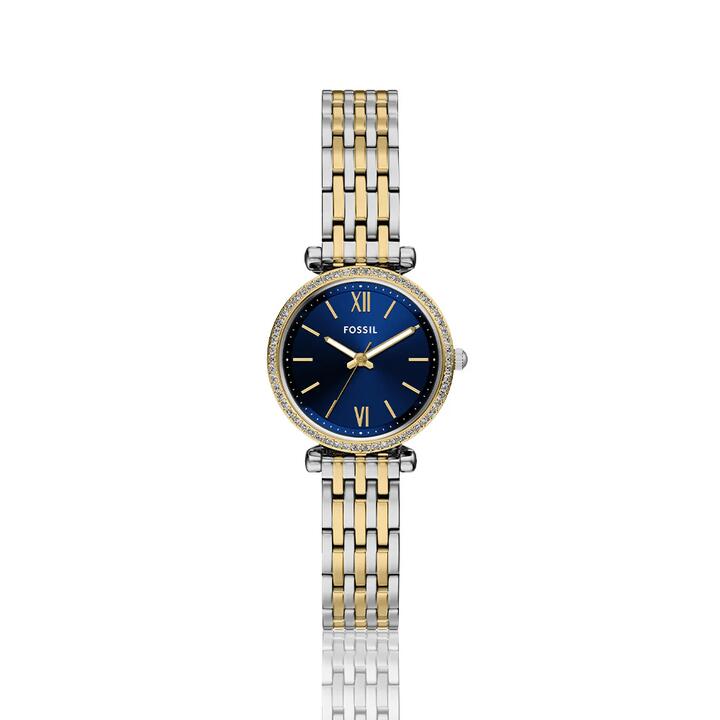 Image of Watches. Productname: Fossil Carlie Two-Tone Silver and Gold Watch ES5438 in Watch colour by brand - Bevilles