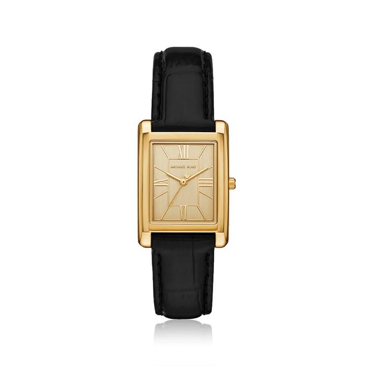 Image of Watches. Productname: Michael Kors Essex Black Leather Watch MK4965 in Watch colour by brand - Bevilles