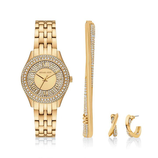 Image of Watches. Productname: Michael Kors Harlowe Gold Tone Watch Gift Set MK4974SET in Watch colour by brand - Bevilles