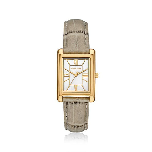Image of Watches. Productname: Michael Kors Essex Beige Leather Watch MK4964 in Watch colour by brand - Bevilles