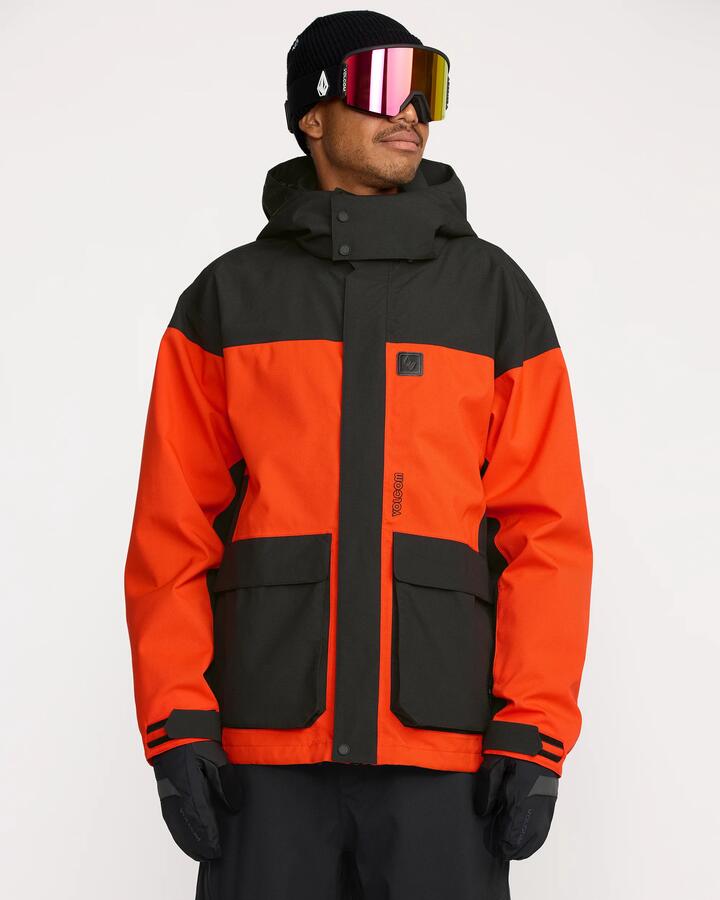 Image of Coats & Jackets. Product name - Volcom Mens Kleveland Snow Jacket Orange Shock in Orange Shock colour by brand - Volcom