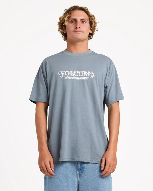 Image of T-Shirts. Productname: Volcom Mens Aus Leveler T-Shirt Slate Blue - in Slate Blue colour by brand - Volcom