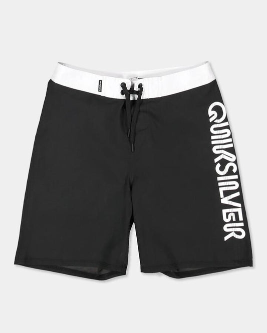 Image of Swimwear. Productname: Quiksilver Boys 8-16 Everyday Omni Logo 17" Boardshorts Black - in Black colour by brand - Quiksilver