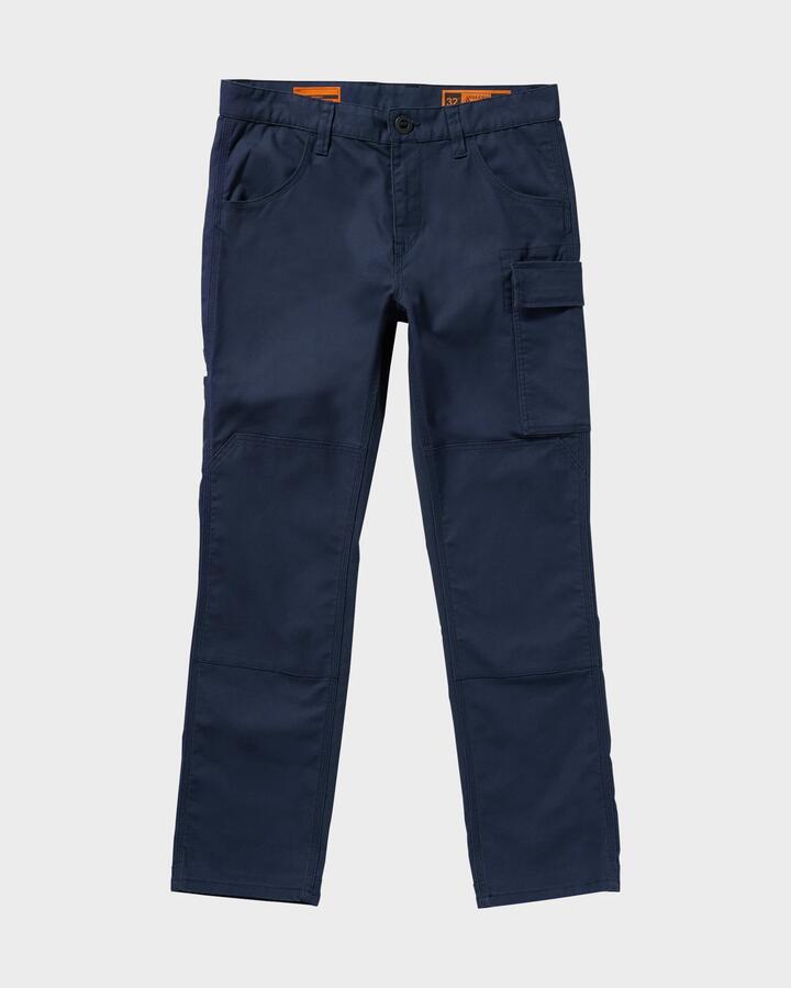 Image of a model wearing Pants. Product name - Volcom Mens Caliper Ii Carpenter Pants Indigo in Indigo colour by brand - Volcom