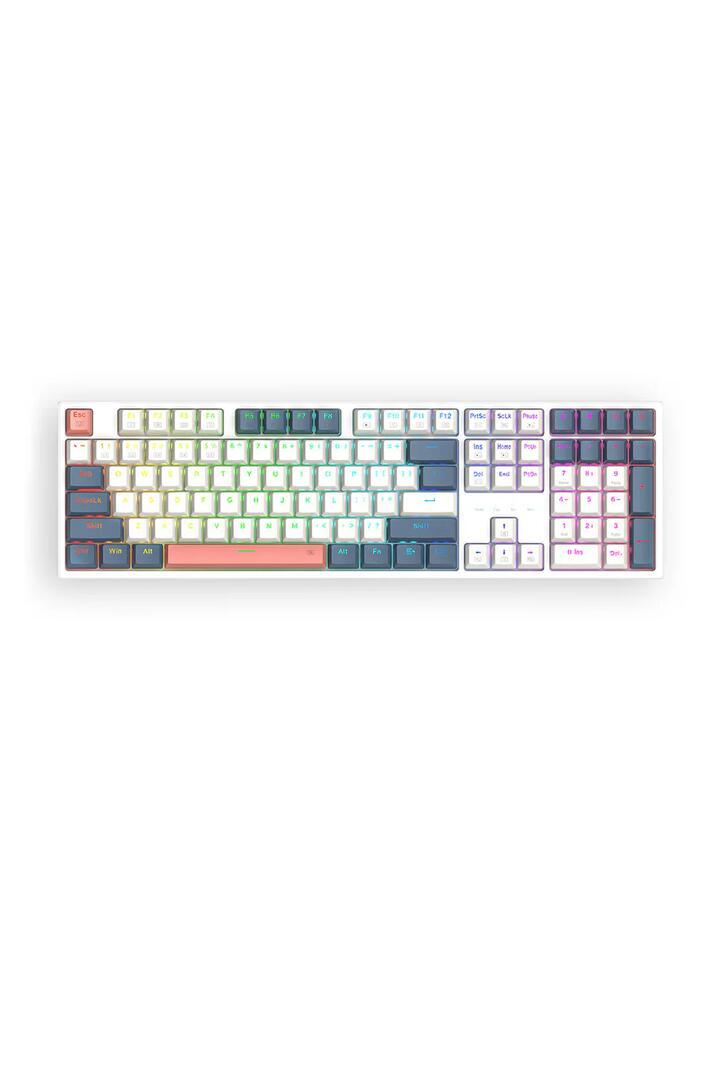 Image of Electronics Accessories. Productname: K668WBO-RGB Trundle KB - White/Blue in White/Blue colour by brand - REDRAGON