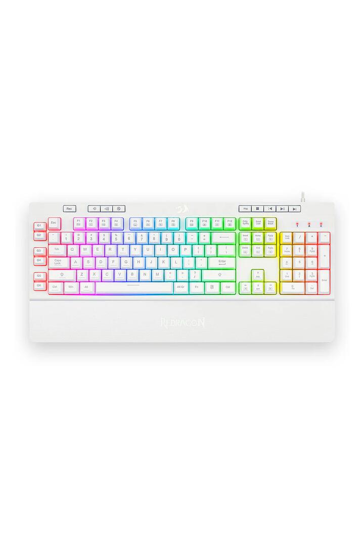 Image of Keyboards. Product name - Redragon K512W Shiva RGB Backlit Full in White colour by brand - REDRAGON