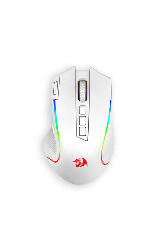 Image of Computer Accessories. Productname: Redragon M612-PRO Predator White Tri-Mode Wireless RGB Gaming Mouse in White colour by brand - REDRAGON