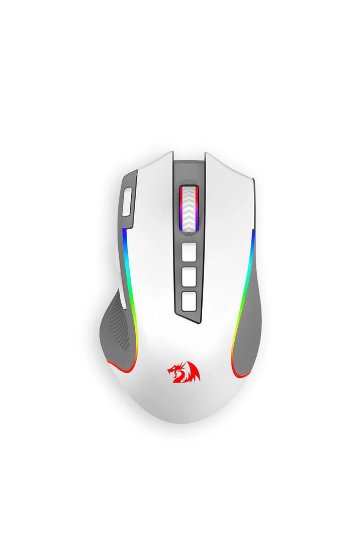 Image of Mice & Trackballs. Product name - Redragon Predator M612WG Pro Mouse Tri-Mode Wireless RGB Programable in White/Grey colour by brand - REDRAGON