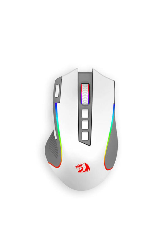 Image of Mice & Trackballs. Product name - Redragon Predator M612WG Pro Mouse Tri-Mode Wireless RGB Programable in White/Grey colour by brand - REDRAGON