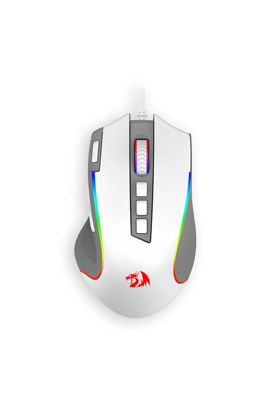 Image of Mice & Trackballs. Product name - Redragon M612WG Predator White/Grey 8000 DPI Wired RGB Gaming Mouse in White/Grey colour by brand - REDRAGON