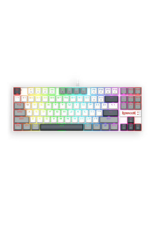 Image of Keyboards. Product name - Redragon K552WGL-RGB Kumara Wired Mechanical Keyboard White/Grey in White/Grey colour by brand - REDRAGON