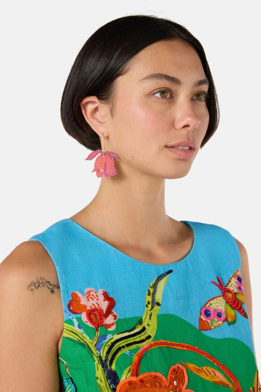 Image of Earrings. Productname: Checkered Lily Earrings in Multi colour by brand - Gorman