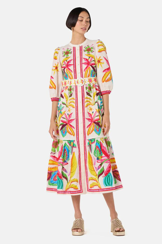 Image of Dresses. Productname: Papaya Palm Long Shirt Dress in Print colour by brand - Gorman