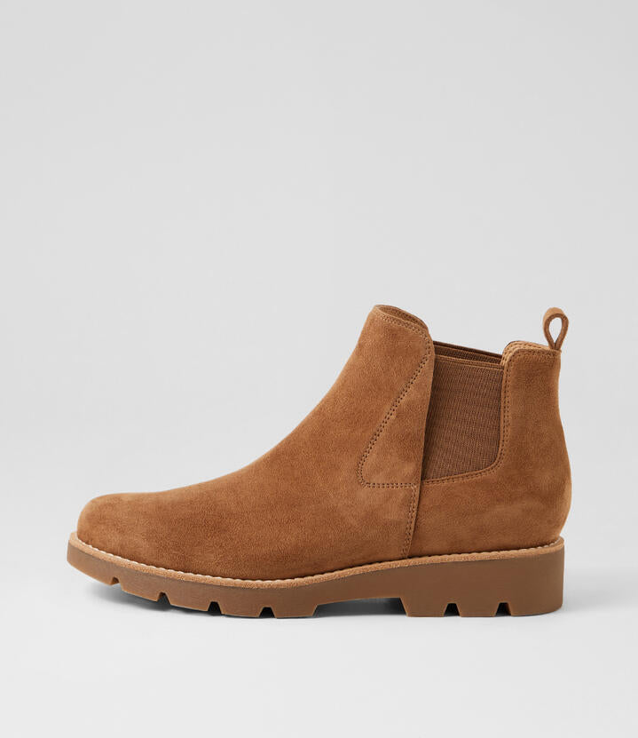 Image of Boots. Productname: Dew Light Choc Suede Chelsea Boots in Lt Choc-Lt Choc Sole colour by brand - MIDAS
