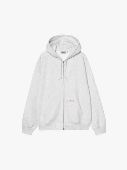 Image of Coats & Jackets. Productname: Carhartt Wip Hooded Mini Wip Sweat Jacket in Ash Heather colour by brand - Carhartt Wip