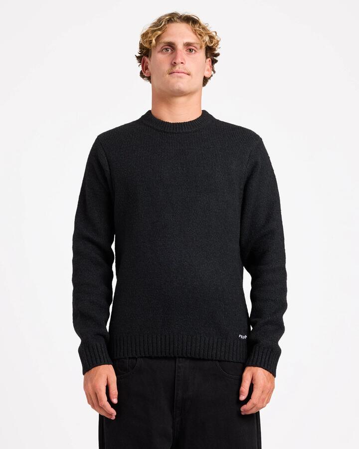 Image of Accessories. Product name - Volcom Mens Edmonder Ii Crew Neck Black in Black colour by brand - Volcom