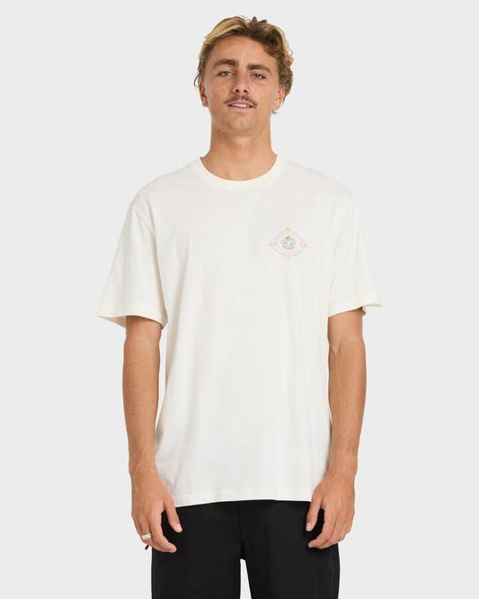 Image of T-Shirts. Product name - Billabong Mens Agave Adiv Premium Fit T-Shirt Off White in Off White colour by brand - Billabong