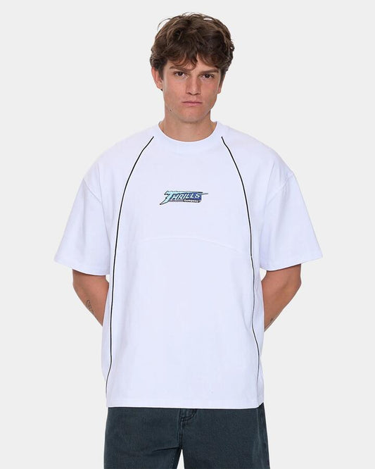 Image of T-Shirts. Product name - Thrills Mens Heavy Voltage Oversized Cropped T-Shirt White in White colour by brand - Thrills