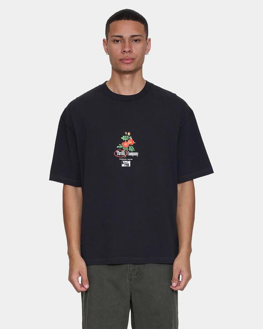 Image of T-Shirts. Product name - Thrills Mens Everything Here Now Oversized T-Shirt Faded Black in Faded Black colour by brand - Thrills